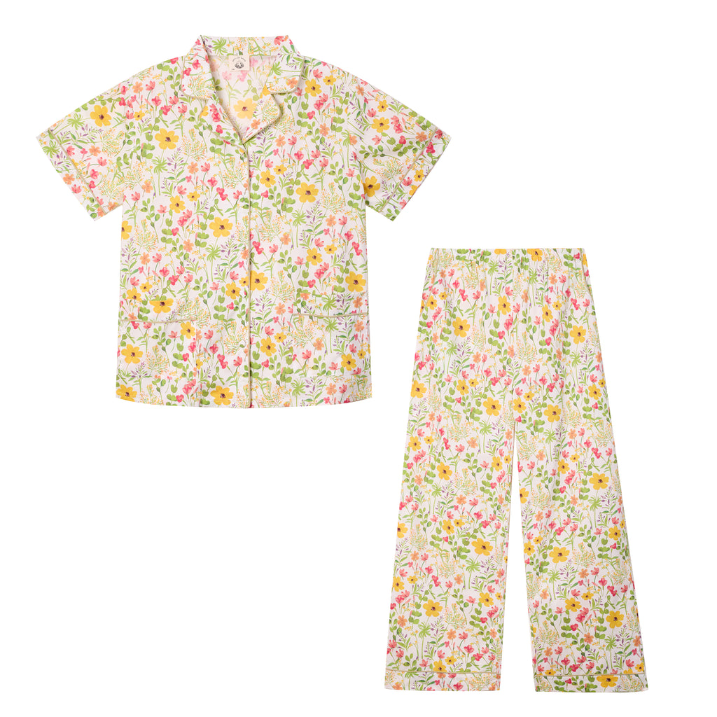 Garden - Short Sleeve cotton Comfort Set (Long Pants)